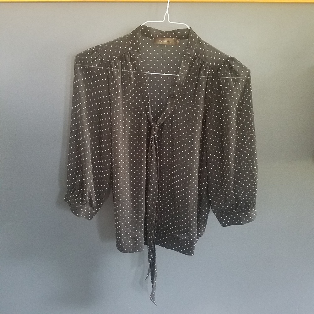 The Limited | Black White Polka Dot Blouse